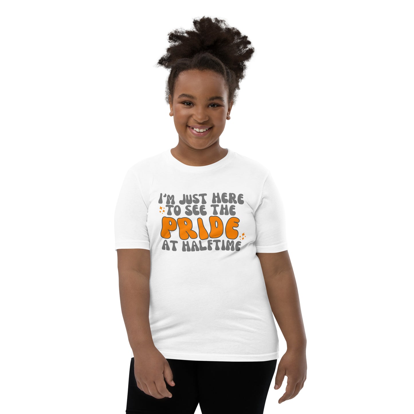 Just Here to see the Pride at Halftime GROOVY Youth Short Sleeve T-Shirt